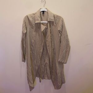 Long tan cover up jacket